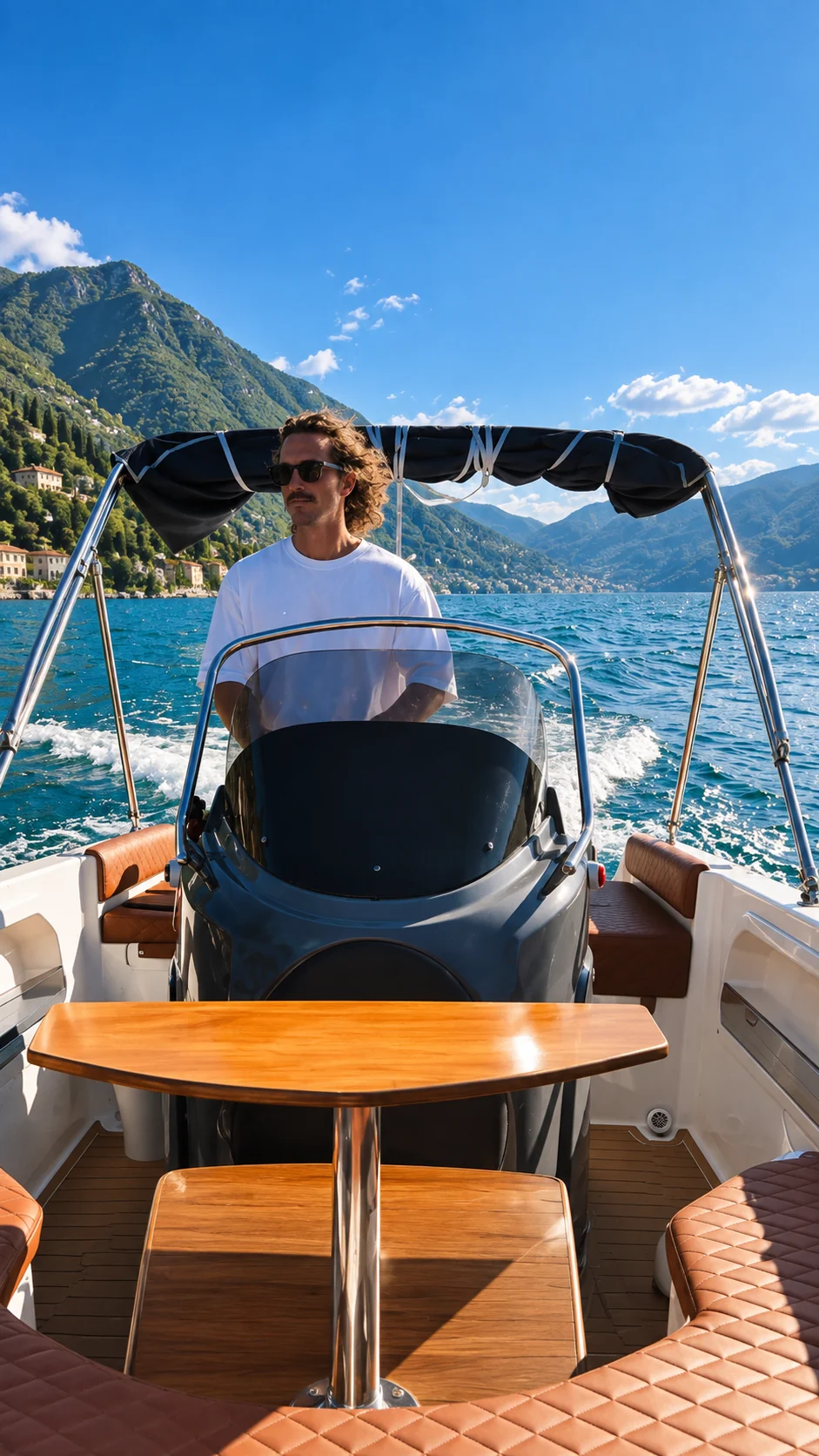 Driving a Lumière boat on Lake Como